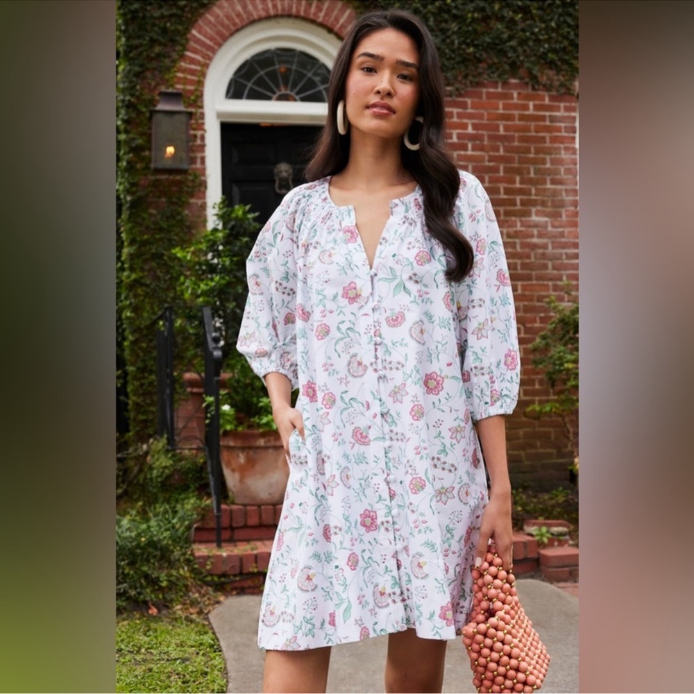 LAKE Hammock Shirt Dress in Garden Vines